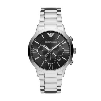 Emporio Armani Herren Uhr Chronograph Edelstahl