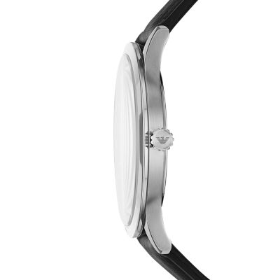 Emporio Armani Men's Three-Hand Date Black Leather Watch - AR11210