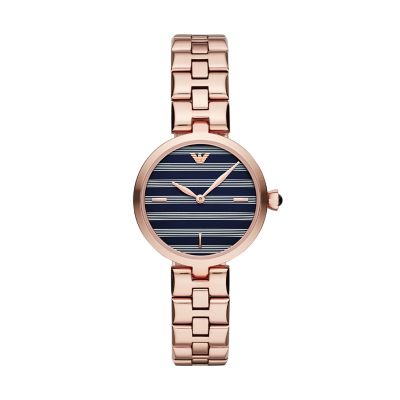 armani women's rose gold watch