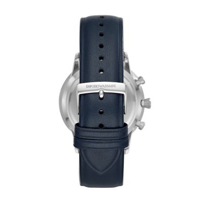 Emporio Armani Men's Chronograph Blue Leather Watch - AR11226