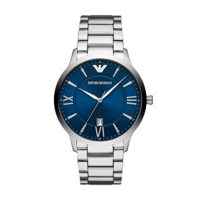 Three-Hand Date Stainless Steel Watch 