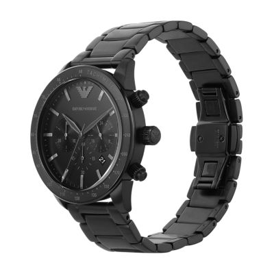 Emporio Armani Men\'s - AR11242 Station Watch - Black Chronograph Stainless Watch Steel