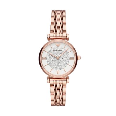 emporio armani rose gold watch