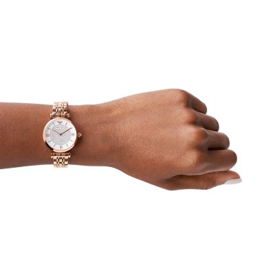 Armani silver and rose gold outlet watch