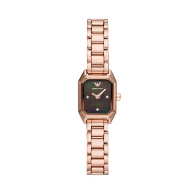 armani watches women's rose gold