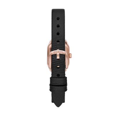 Emporio Armani Women's Two-Hand Black Leather Watch - AR11248