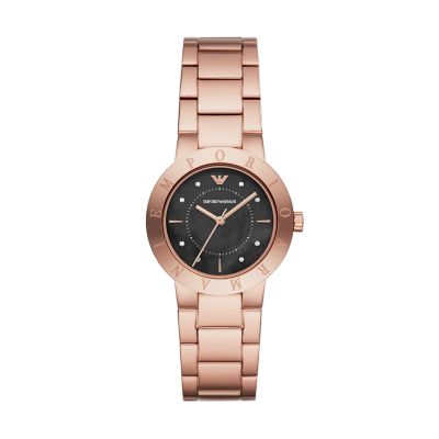 emporio armani women's rose gold watch
