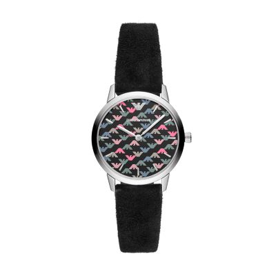 matte black armani watch