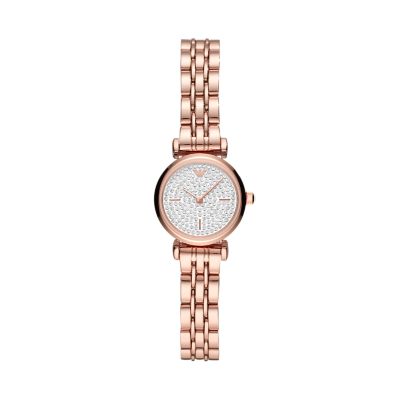 Emporio Armani Women's Two-Hand Rose Gold-Tone Stainless