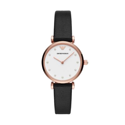 Emporio Armani Women's Two-Hand Brown Leather Watch - AR1990