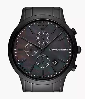 Montre chronographe Emporio Armani en acier inoxydable noir