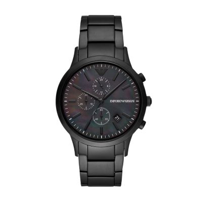 Armani watches ar2453 gents black stainless steel on sale watch