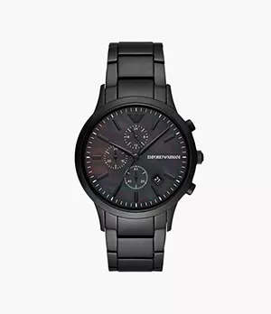 Emporio Armani Chronograph Black Steel Watch
