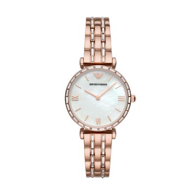 emporio armani rose gold watch