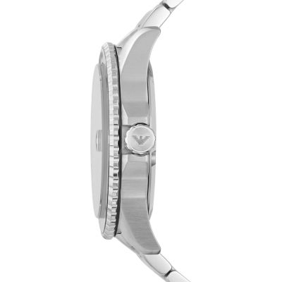 Armani Station Watch - Emporio Stainless - Steel AR11338 Watch Date Three-Hand