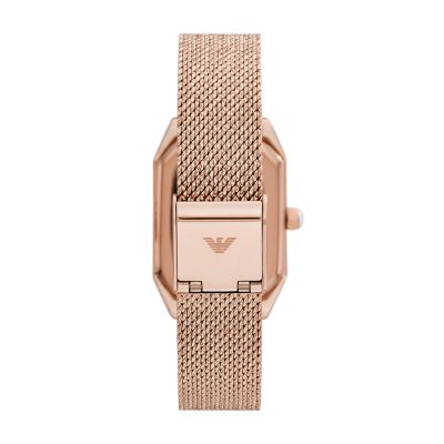 Emporio Armani Two-Hand Rose Gold-Tone Stainless Steel Watch