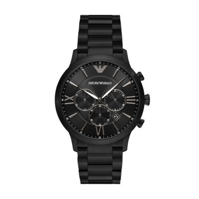 Emporio armani shop watches black metal