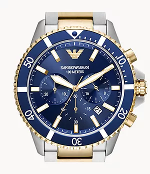 Emporio Armani Chronograph Two-Tone Stainless Steel Watch