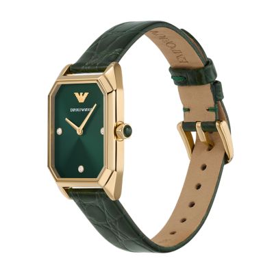 Emporio Armani Two-Hand Green Leather Watch - AR11399 - Watch Station