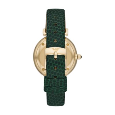 Emporio Armani AR11302 Two-Hand hotsell Green Leather Watch