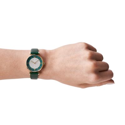 Emporio Armani Two-Hand Green Leather Watch - AR11403 - Watch Station