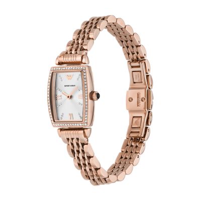 Emporio Armani Two-Hand Rose Gold-Tone Stainless Steel Watch