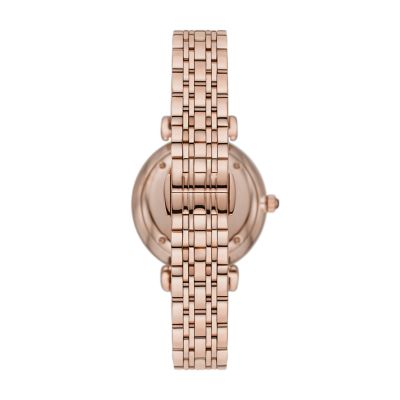 Emporio Armani Two-Hand Rose Gold-Tone Stainless Steel Watch