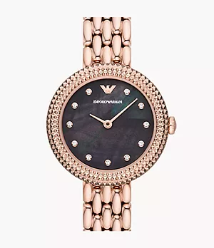 Emporio Armani Two-Hand Rose Gold-Tone Stainless Steel Watch
