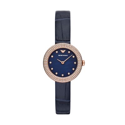 Emporio Armani Two-Hand Blue Leather Watch - AR11434 - Watch Station