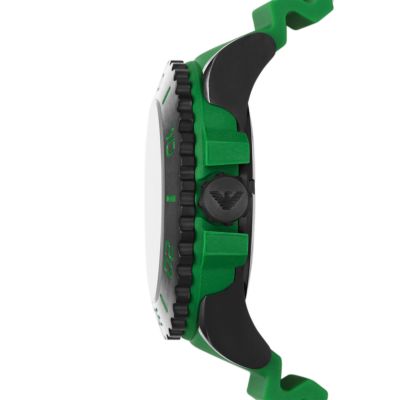 Emporio Armani Three-Hand Date Green Bio Based Plastic Watch