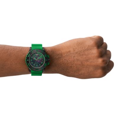 Watch Date Based Armani Watch Station Emporio Three-Hand - - Plastic AR11440 Bio Green