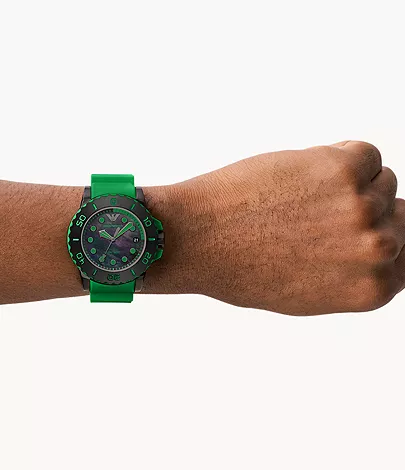 Emporio Armani Three-Hand Date Green Bio Based Plastic Watch - AR11440 -  Watch Station
