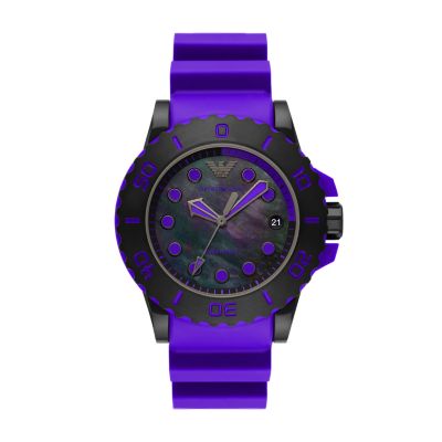 Emporio Armani Three-Hand Date Purple Bio Based Plastic Watch - AR11441 -  Watch Station