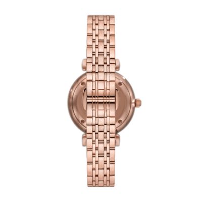 Emporio Armani Two-Hand Rose Gold-Tone Stainless Steel Watch 