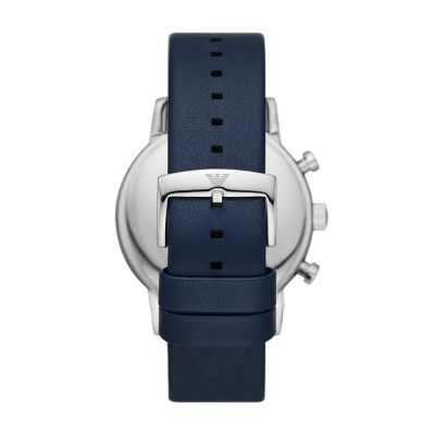 Emporio Armani Chronograph Blue Leather Watch - AR11451