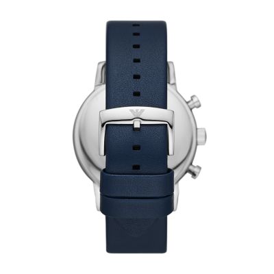 Emporio Armani Chronograph Blue Leather Watch Station - Watch AR11451 