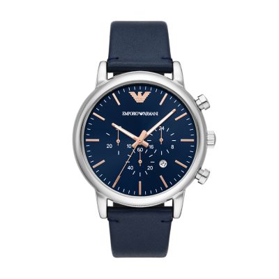 Emporio Armani Chronograph Blue Leather Watch AR11451 Watch