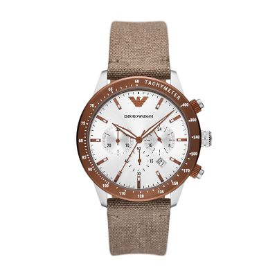 Emporio Armani Chronograph Grey Fabric Watch