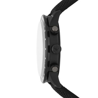 Emporio Armani Chronograph Black Fabric Watch - AR11453