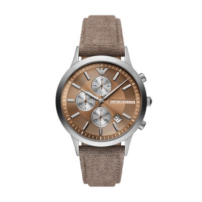 Emporio Armani Chronograph Gray Fabric Watch