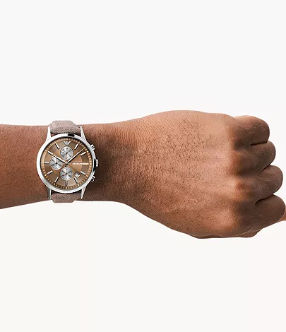 Emporio Armani Chronograph Gray Fabric Watch - AR11456 - Watch Station