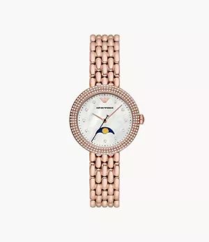 Emporio Armani Multifunction Rose Gold-Tone Stainless Steel Watch