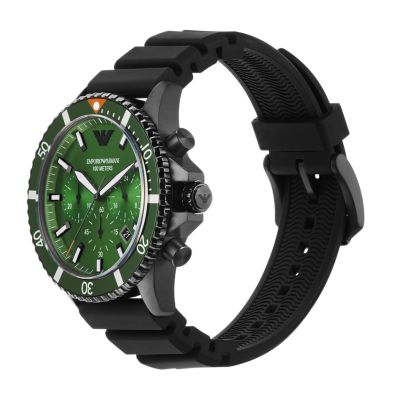 Emporio Armani Chronograph Black - AR11463 Watch Station Watch Silicone 