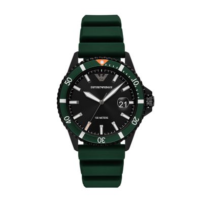 Emporio armani green strap watch hotsell