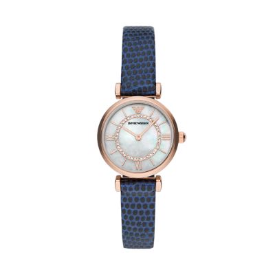 Emporio armani ladies watch leather online strap