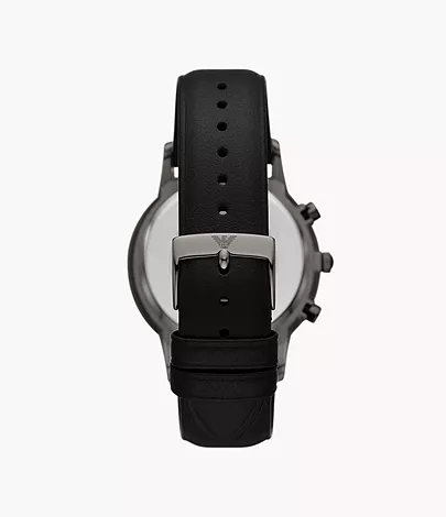 Chronograph Black Station AR11473 Watch Watch - Leather - Armani Emporio