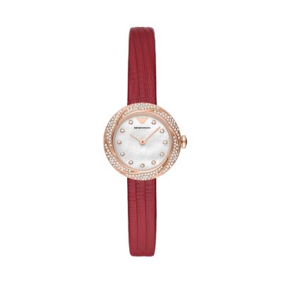 Armani Two-Hand Red Leather - AR11475 Watch