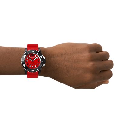 Emporio Armani Three-Hand Date Red Polyurethane Watch - AR11478 - Watch  Station