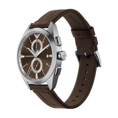 Station Emporio Watch Watch Armani AR11482 Leather - Chronograph - Brown