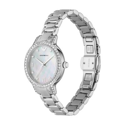 Emporio Armani 腕時計 AR-11484 レディース Emporio Armani Three-Hand Stainless Steel Watch - AR11484